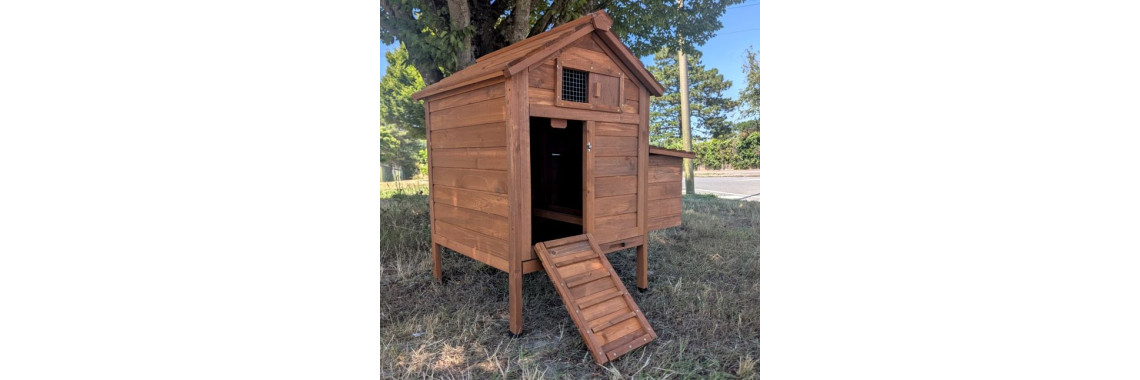 Petit poulailler Bassette S toit bois 2 poules