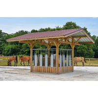 abri chevaux avec ratelier